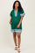 Forest Green Colorblock Border Print Maternity Mini Shift Dress
