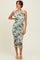 Multicolor Floral Animal PrintOne Shoulder Mesh Midi Dress