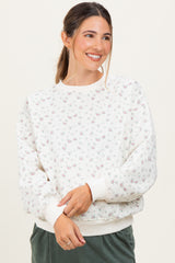 Ivory Floral Oversized Maternity Sweatshirt