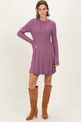 Plum Wide Rib Mini Dress