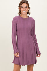 Plum Wide Rib Mini Dress