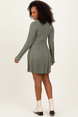 Olive Wide Rib Maternity Mini Dress