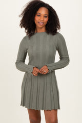 Olive Wide Rib Maternity Mini Dress