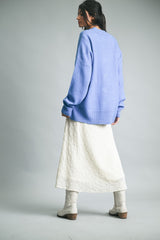Blue Oversized Toggle Button Cardigan