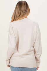 Cream Oversized Maternity Toggle Button Cardigan