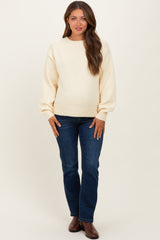 Yellow Chunky Knit Oversized Maternity Sweater