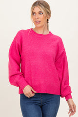 Fuchsia Chunky Knit Oversized Sweater