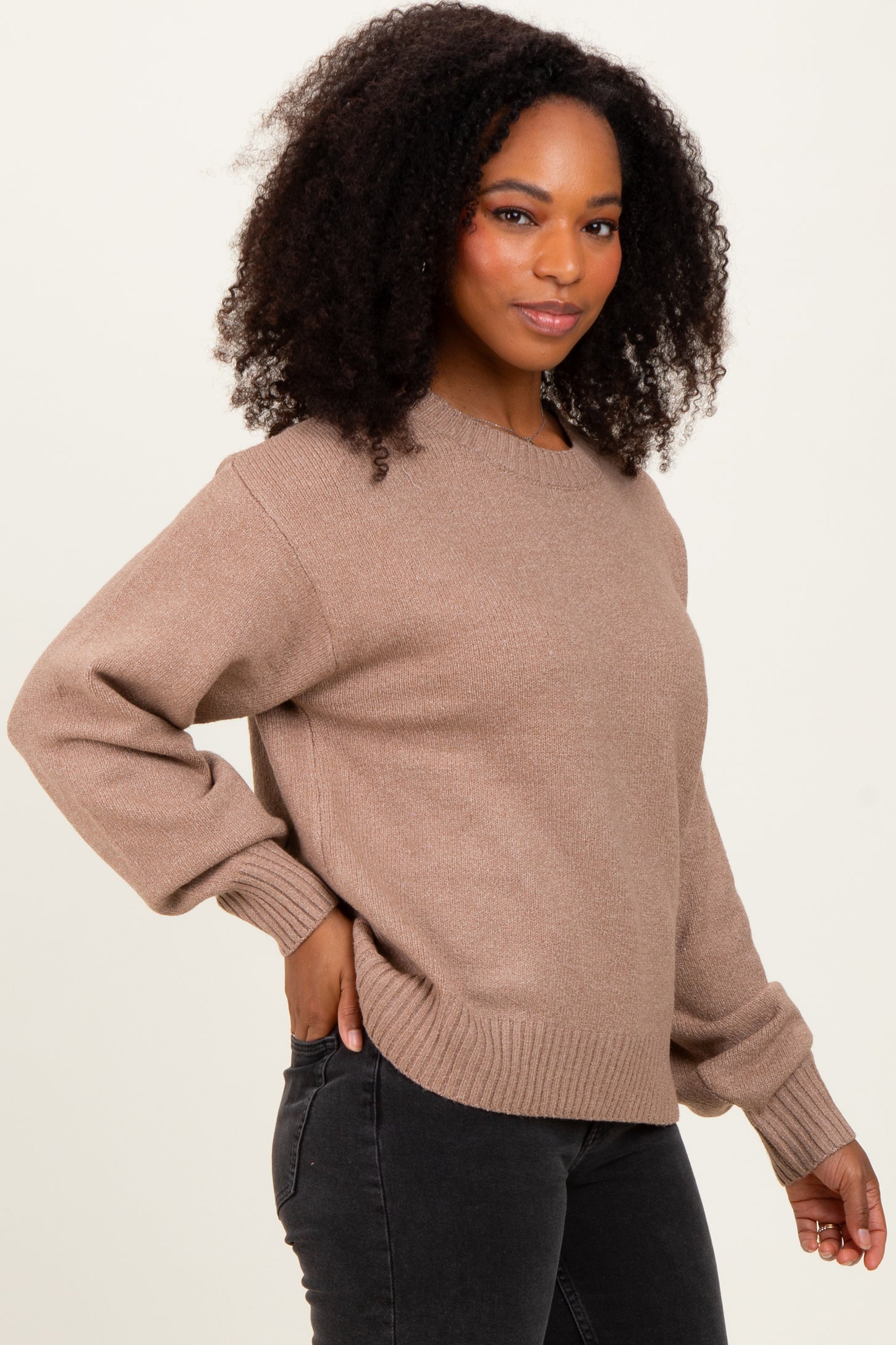 Mocha Chunky Knit Oversized Sweater