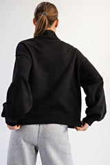 Black French Terry Quarter Zip Pullover