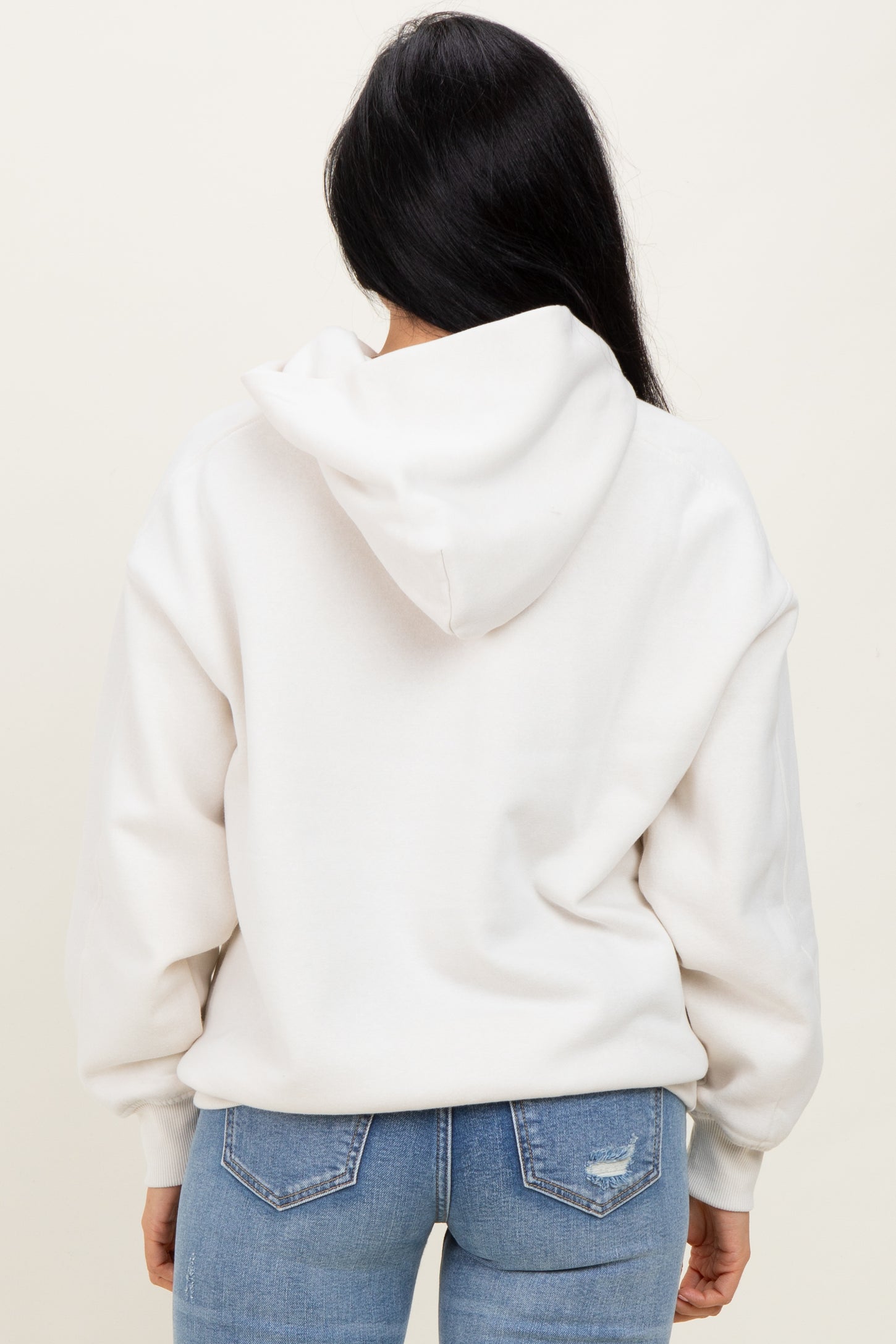 Ivory Fleece Oversized Hoodie