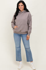 Taupe Fleece Oversized Hoodie