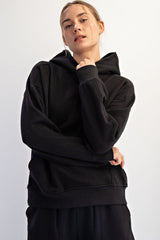 Black Fleece Oversized Maternity Hoodie