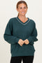 Forest Green V-Neck Sweatshirt