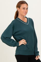 Forest Green V-Neck Sweatshirt