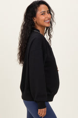 Black V-Neck Maternity Sweatshirt