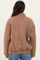 Mocha Quilted Oversized Jacket