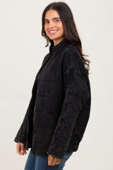 Black Quilted Oversized Jacket
