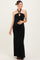 Black Halter Pendant Maternity Maxi Dress