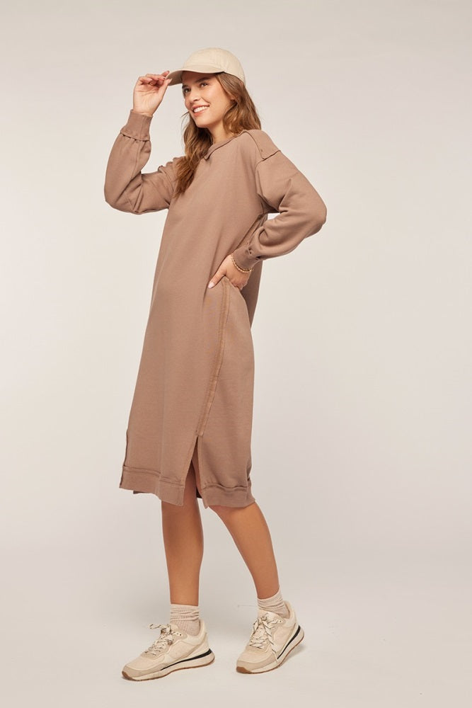 Mocha Sweatshirt Midi Dress
