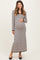Black Striped Cutout Long Sleeve Maternity Maxi Dress