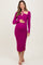 Magenta Cutout Cross-Strap Knit Maternity Midi Dress