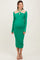 Green Cutout Cross-Strap Knit Maternity Midi Dress