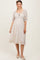 Cream Floral Square Neck Ruffle Accent Maternity Midi Dress