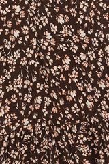 Brown Floral Square Neck Long Sleeve Maxi Dress