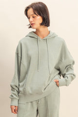 Sage Green Drop Shoulder Long Sleeve Oversized Maternity Hoodie