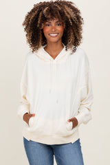 Cream Drop Shoulder Long Sleeve Oversized Maternity Hoodie