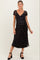 Black Floral Chiffon Maternity Midi Dress