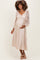 Cream Lace Jacquard Long Sleeve Maternity Midi Dress