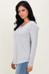 Heather Grey Inner Layer Nursing Long Sleeve Top