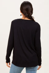 Black Inner Layer Nursing Long Sleeve Top