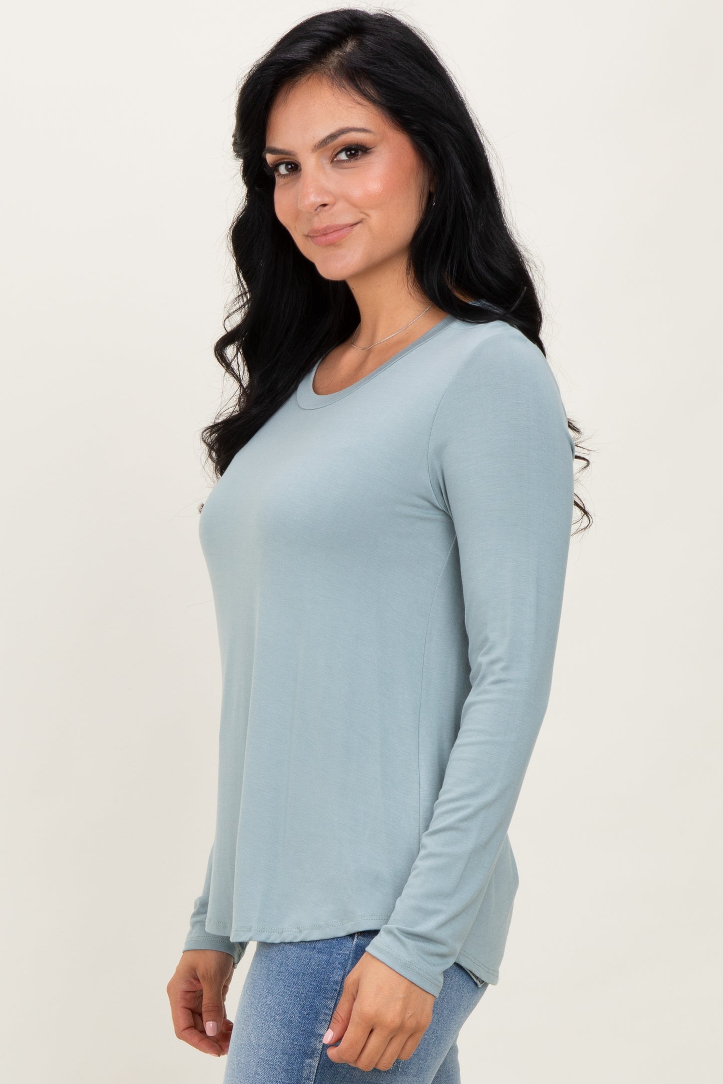 Light Olive Inner Layer Nursing Long Sleeve Top