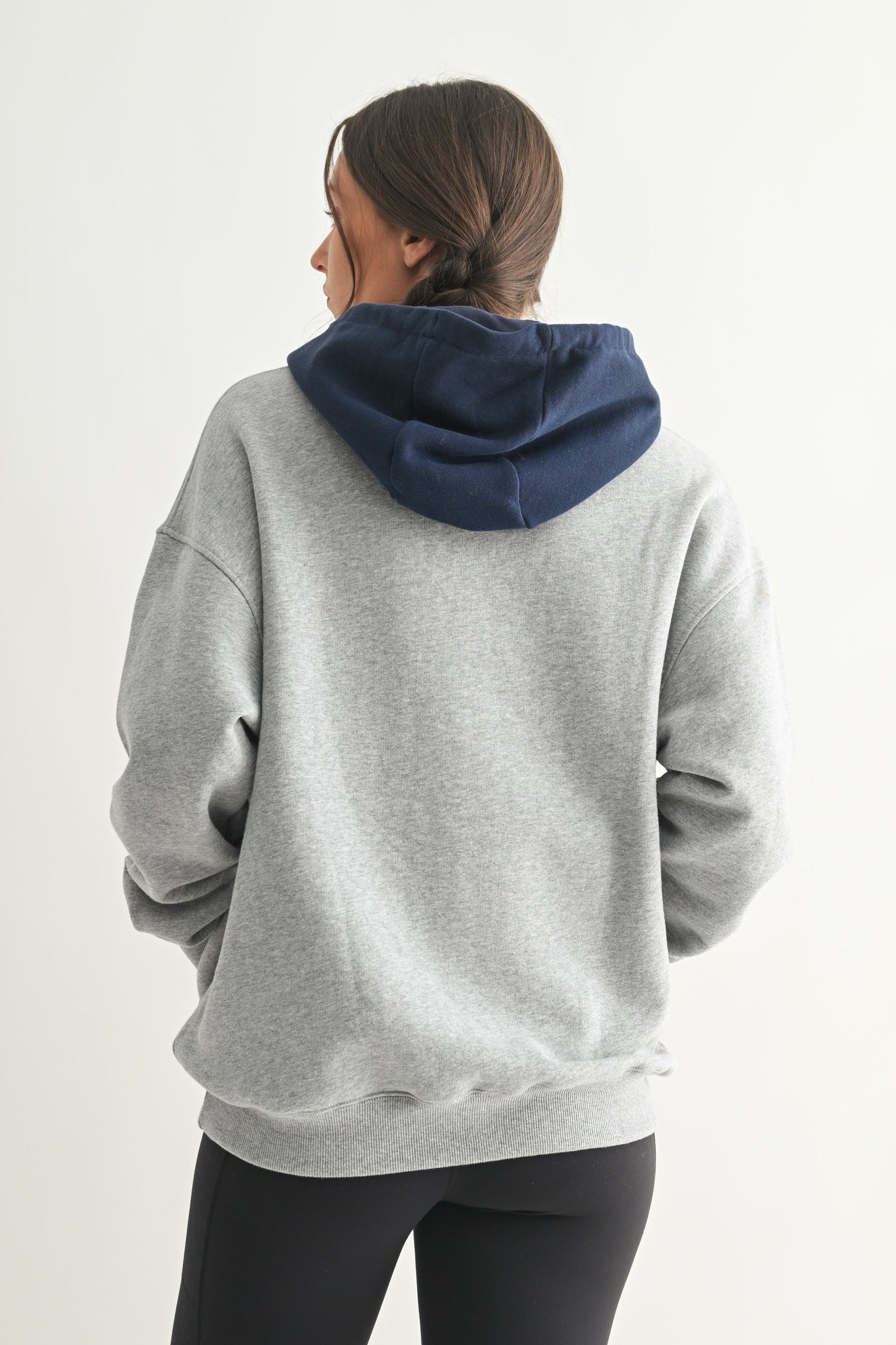 Navy Heather Grey Colorblock Hoodie