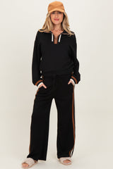 Black Contrast Trim Maternity Sweatpants