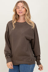 Brown French Terry Vintage Wash Pullover