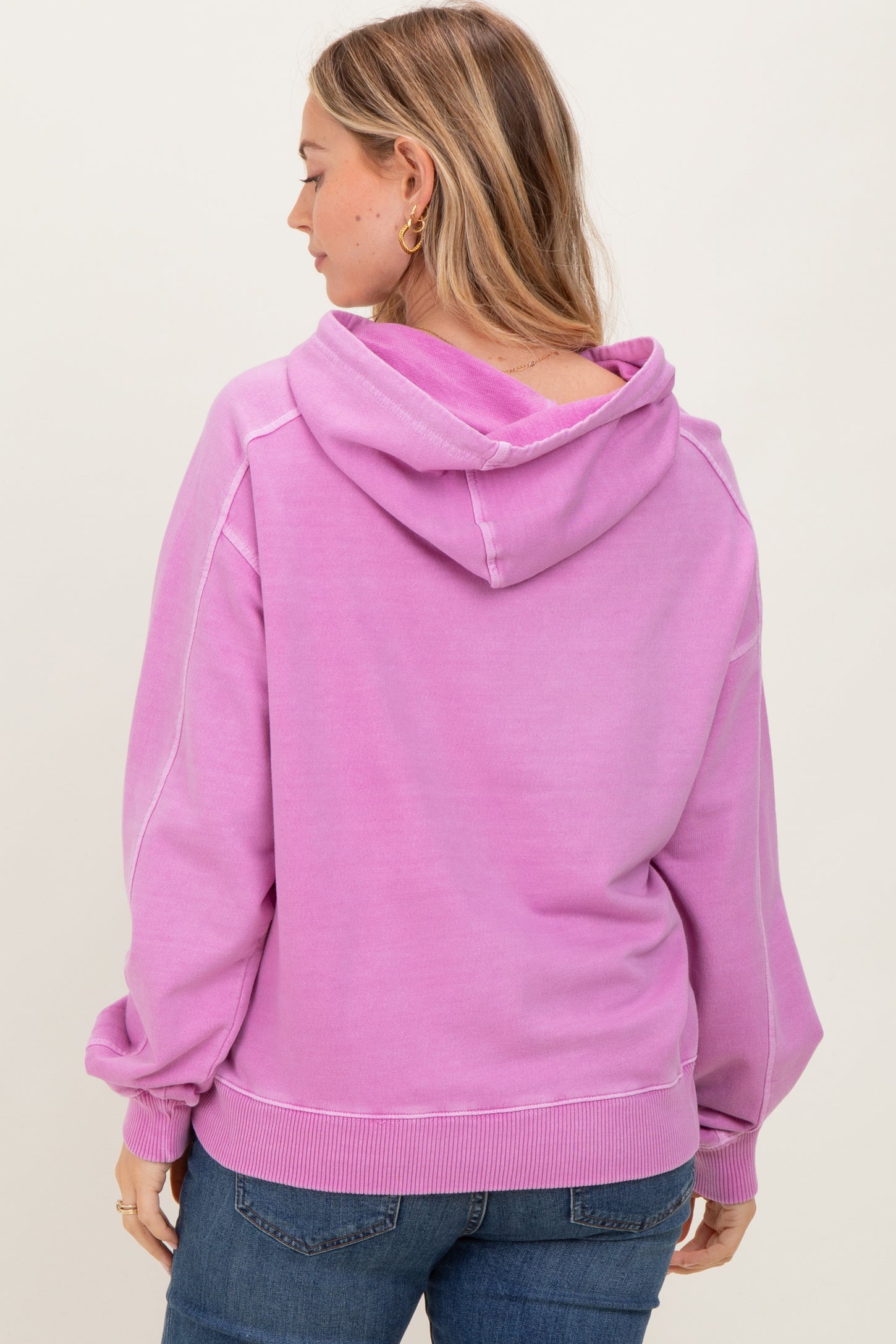 Pink French Terry Hooded Sweatshirt