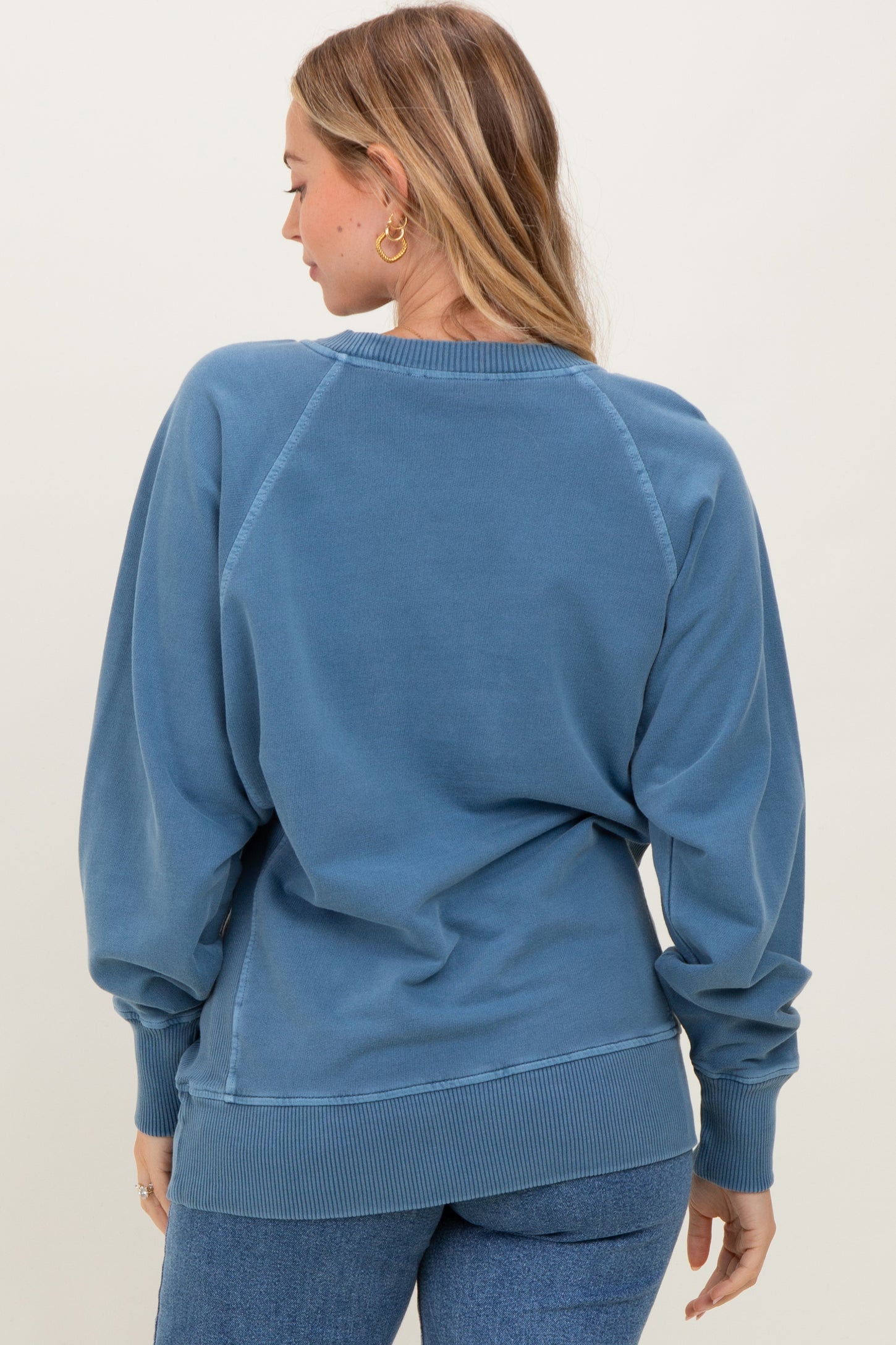 Blue Vintage Wash French Terry Pullover