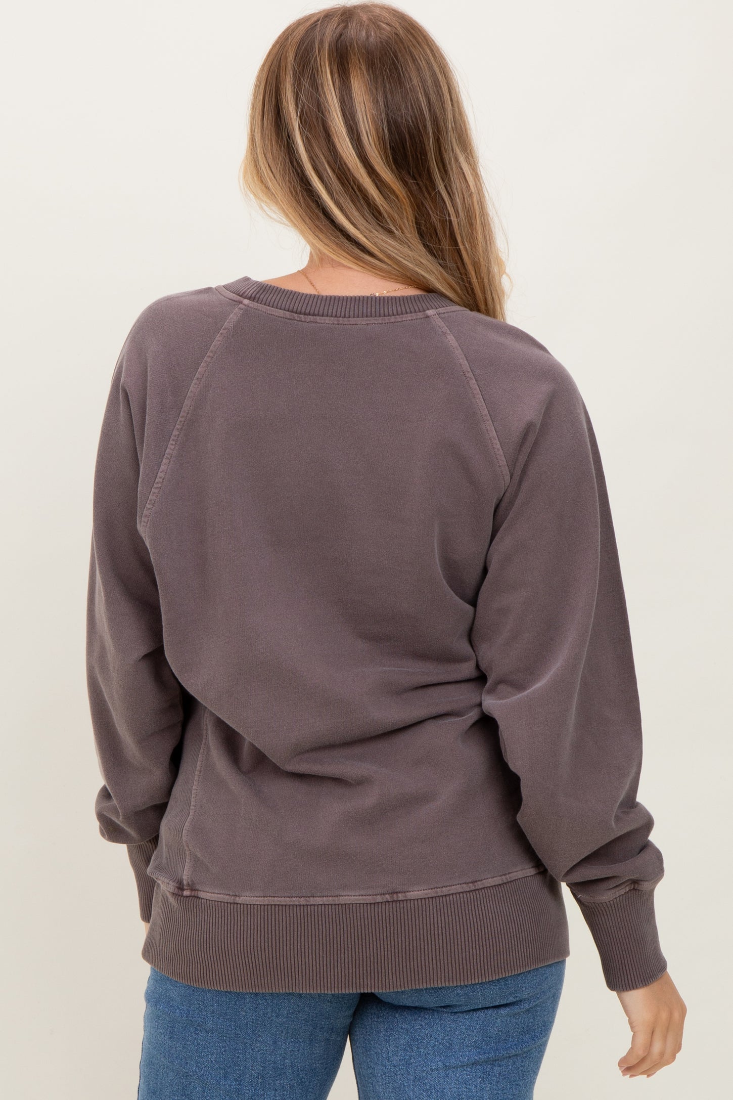 Mocha Vintage Wash French Terry Pullover