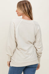 Cream Vintage Wash French Terry Pullover