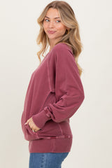 Burgundy Vintage Wash French Terry Pullover