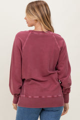 Burgundy Vintage Wash French Terry Pullover
