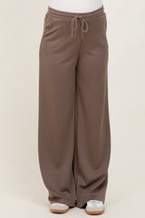 Mocha Flowy Knit Drawstring Maternity Pants