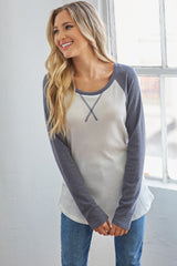 Navy Raglan Long Sleeve T-Shirt