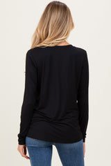 Black Long Sleeve Maternity Top