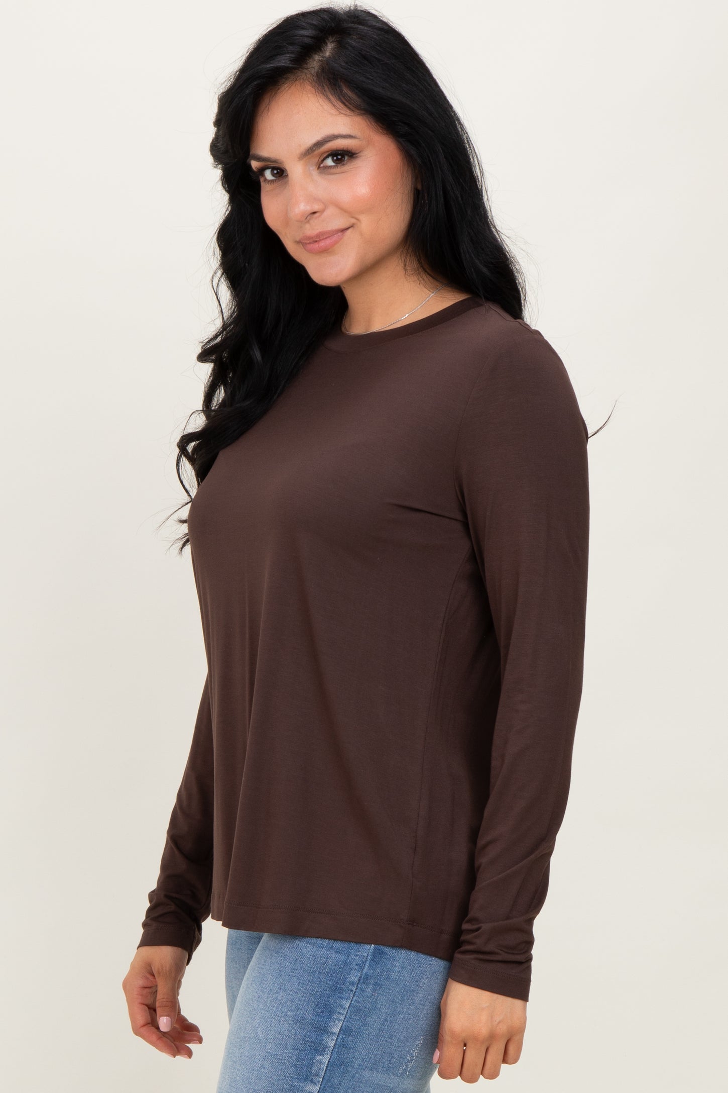 Brown Long Sleeve Top