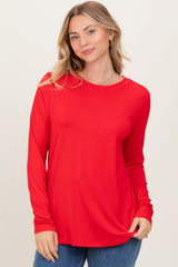 Red Long Sleeve Top