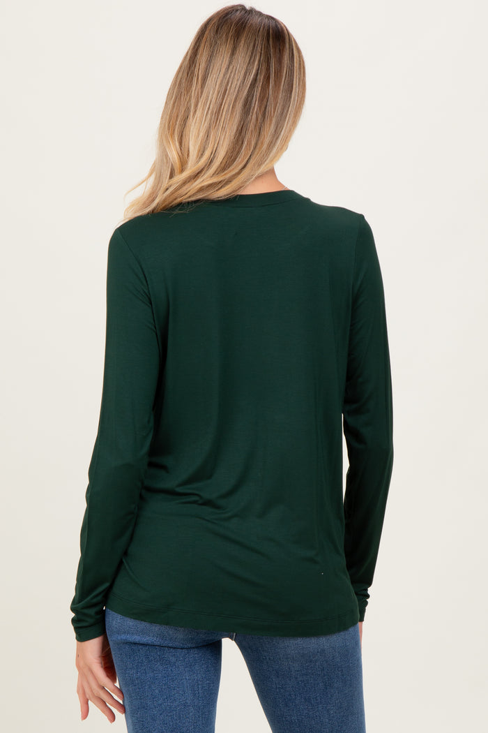 Forest Green Long Sleeve Maternity Top